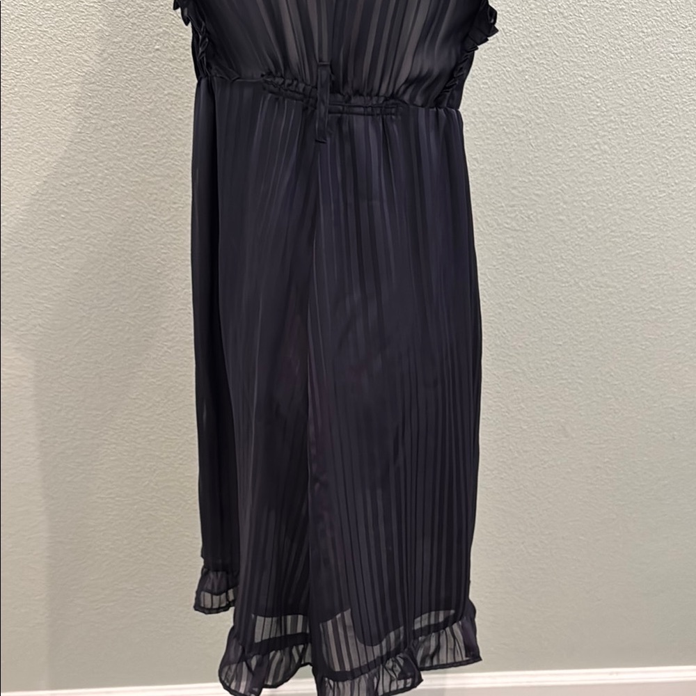 Adorable Navy Blue Ruffled Dress - Picture 5 of 6